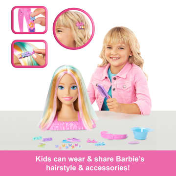 Barbie Doll Styling Head, Blonde Hair With 20+ Hair Styling Accessories