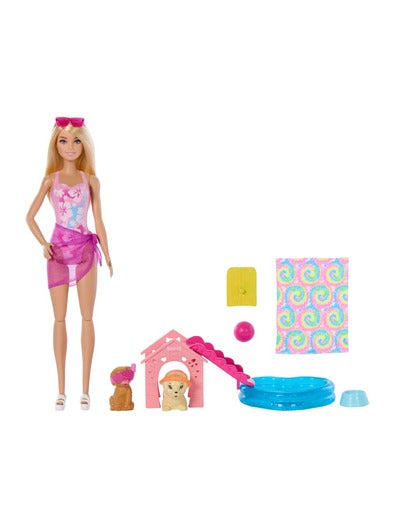 Barbie & Dog House Color Change Playset