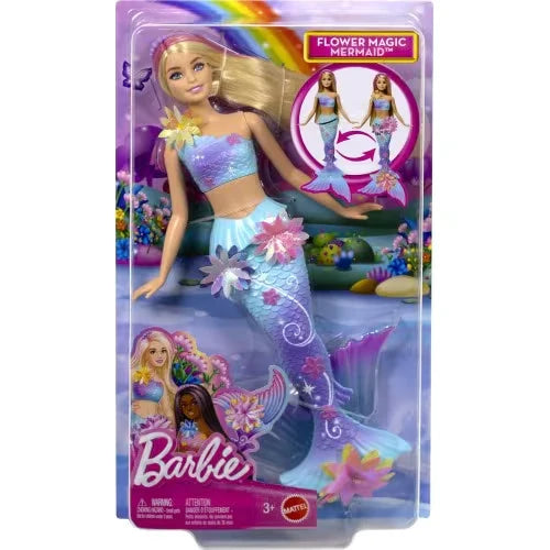 Barbie Flower Magic Mermaid Doll with Surprise Blooming Flowers Playset