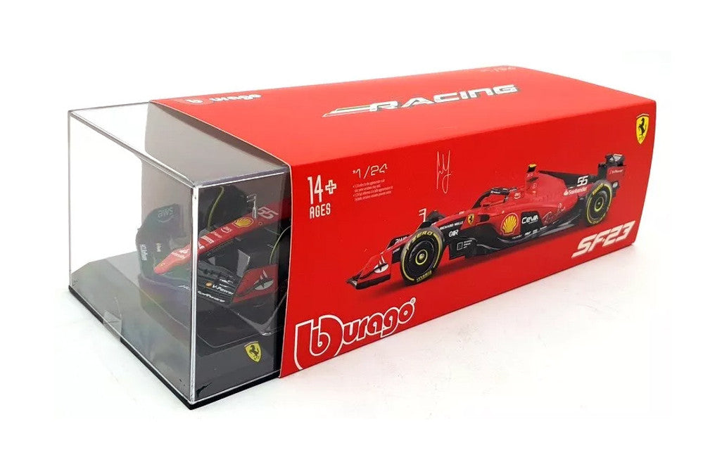 Bburago F1 Ferrari SF-23 #55 Carlos Sainz Hard Case - 1:24