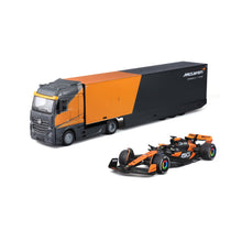 Bburago Mercedes Semi Truck with McLaren MCL38 #4 Lando Norris – 1:43 Diecast Model - Wild Willy