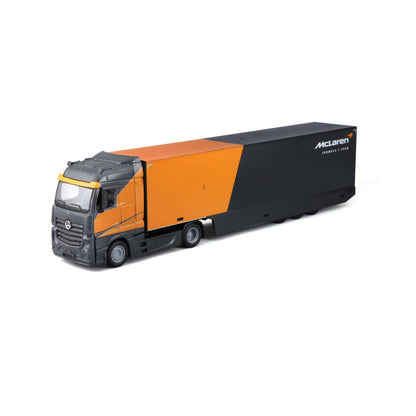 Bburago Mercedes Semi Truck with McLaren MCL38 #4 Lando Norris – 1:43 Diecast Model - Wild Willy