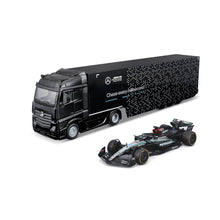 Bburago Mercedes-AMG Semi Truck with Mercedes W15 #63 George Russell – 1:43 Diecast Model - Wild Willy