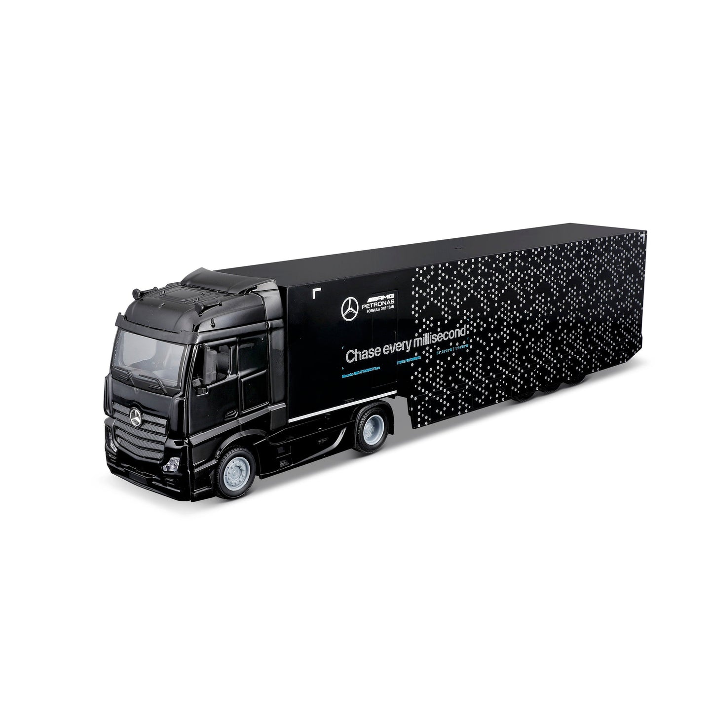 Bburago Mercedes-AMG Semi Truck with Mercedes W15 #63 George Russell – 1:43 Diecast Model - Wild Willy