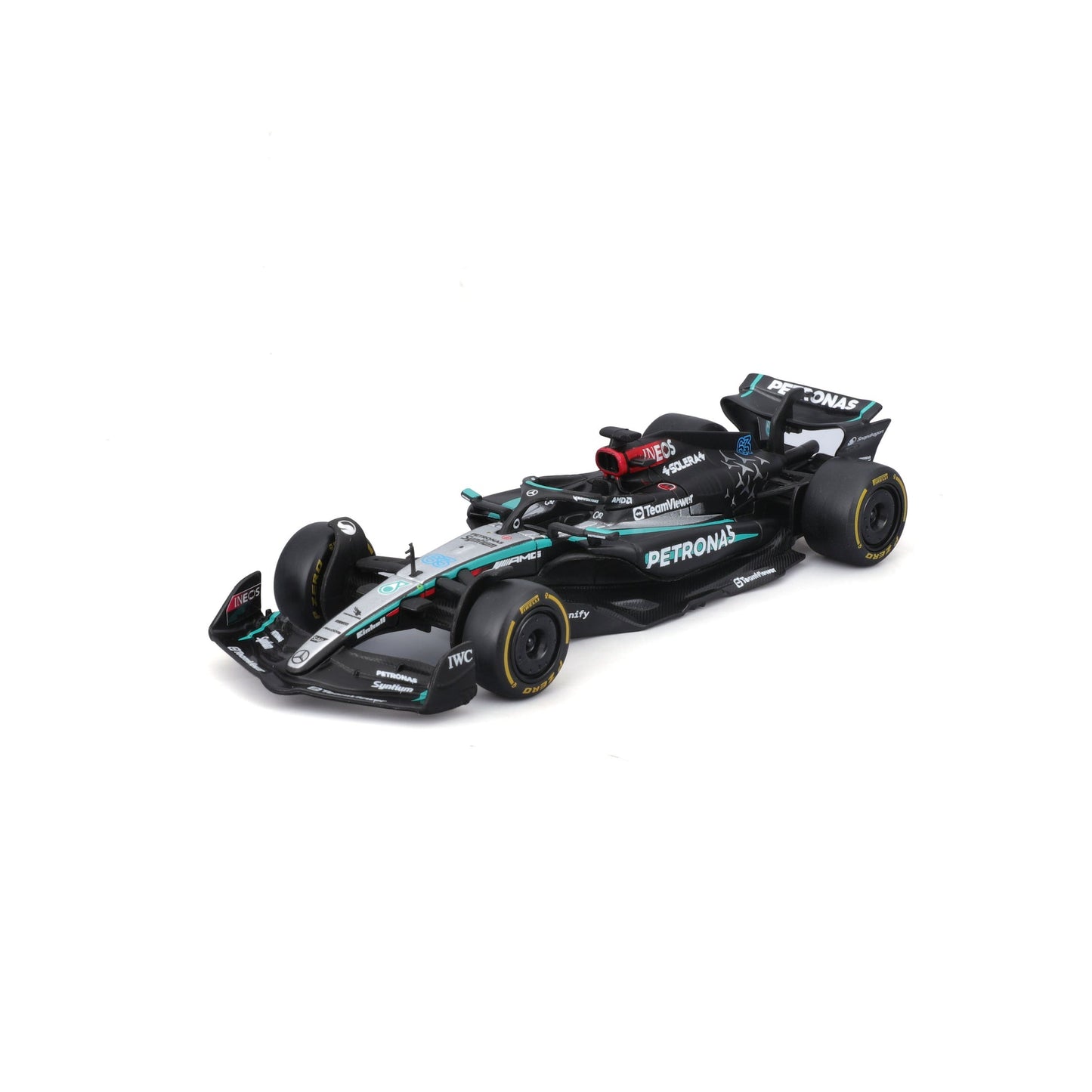 Bburago Mercedes-AMG Semi Truck with Mercedes W15 #63 George Russell – 1:43 Diecast Model - Wild Willy