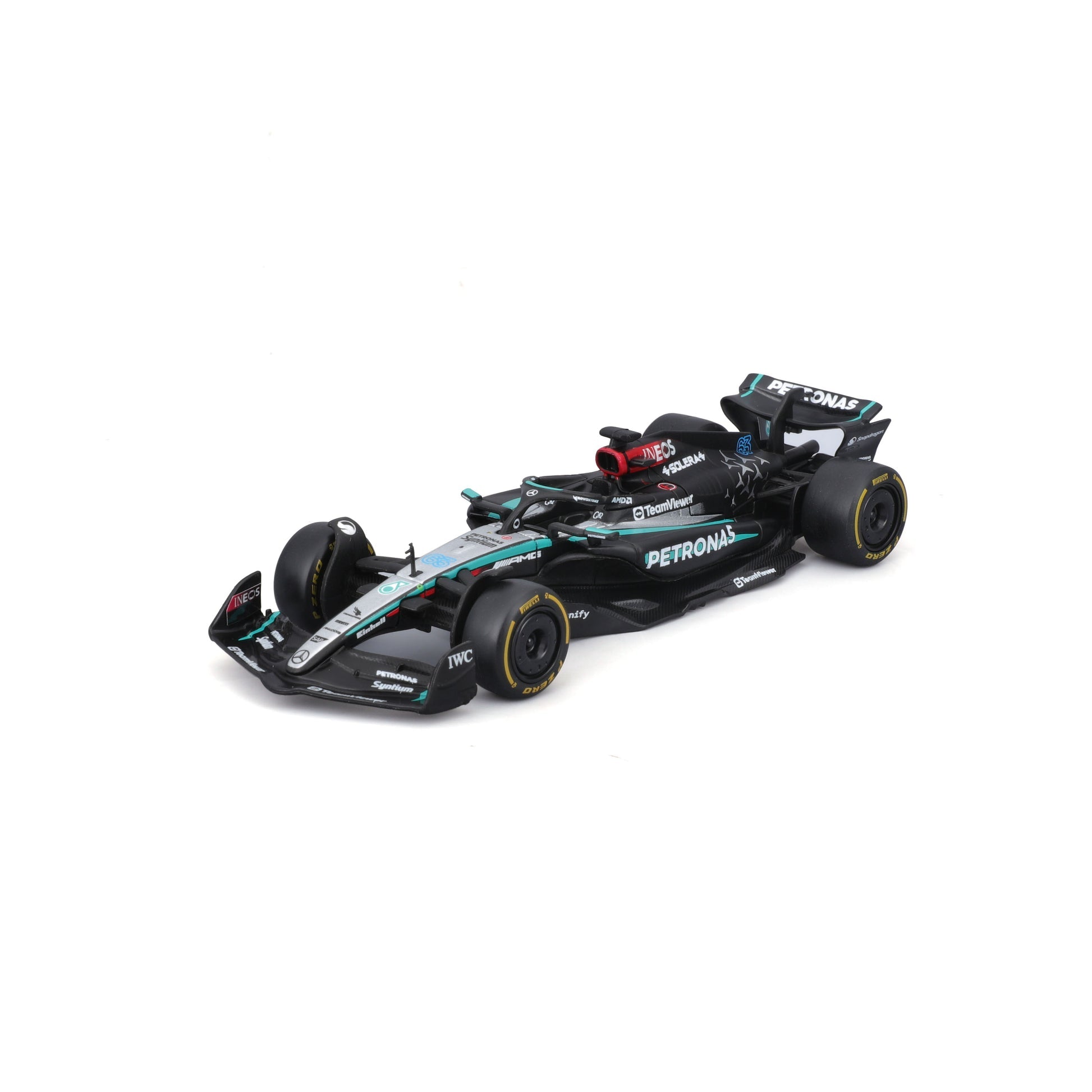 Bburago Mercedes-AMG Semi Truck with Mercedes W15 #63 George Russell – 1:43 Diecast Model - Wild Willy