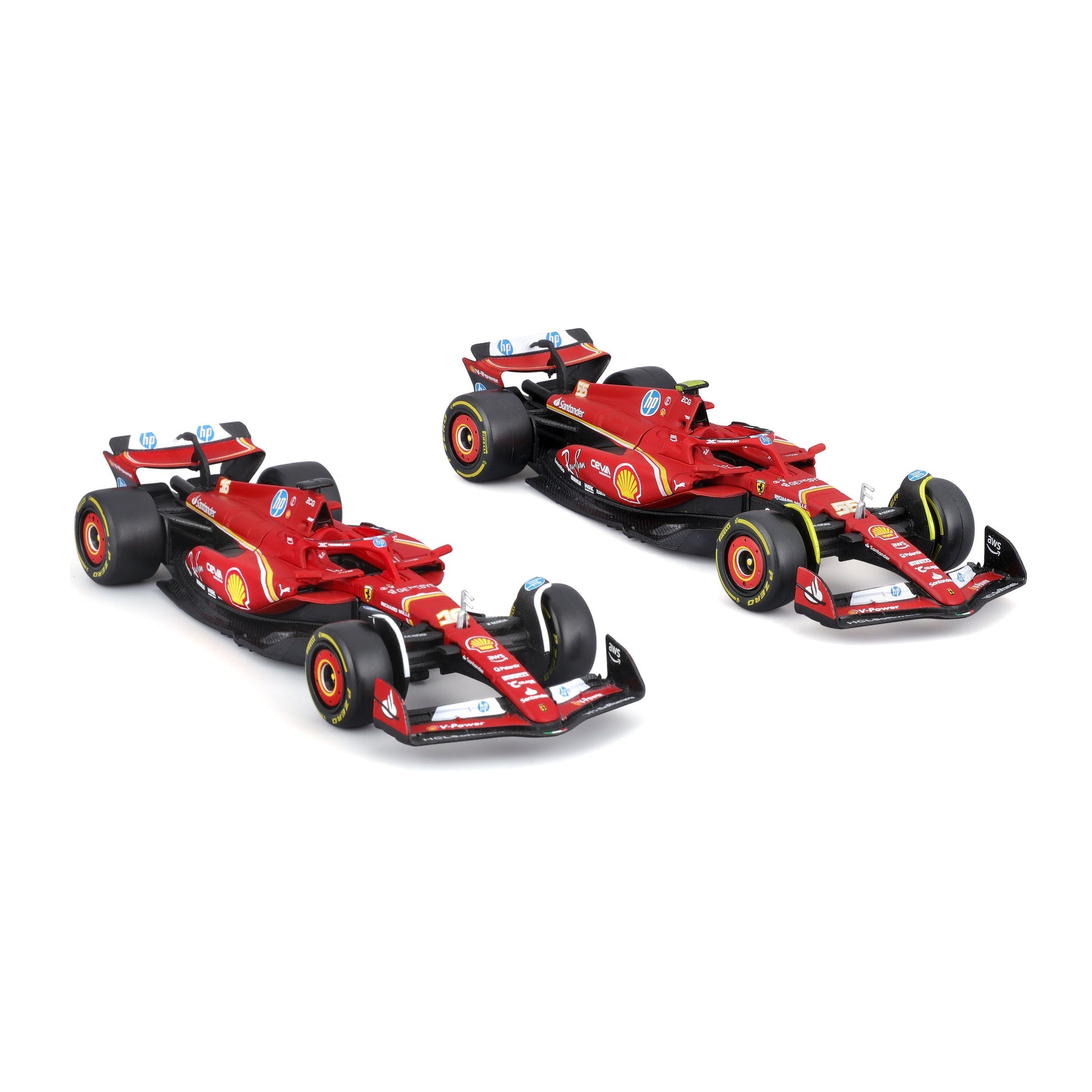 Bburago 2-Model Set SF-24 #16 Charles Leclerc / #55 Carlos Sainz F1 2024 1:43 Diecast - Wild Willy