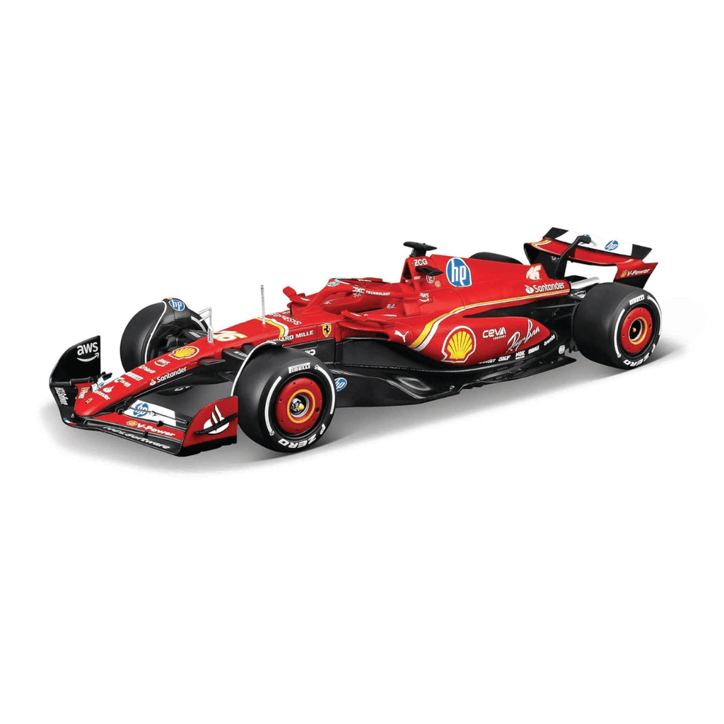 Bburago F1 Ferrari SF-24 with C. Leclerc Figurine 1:24 Scale Model