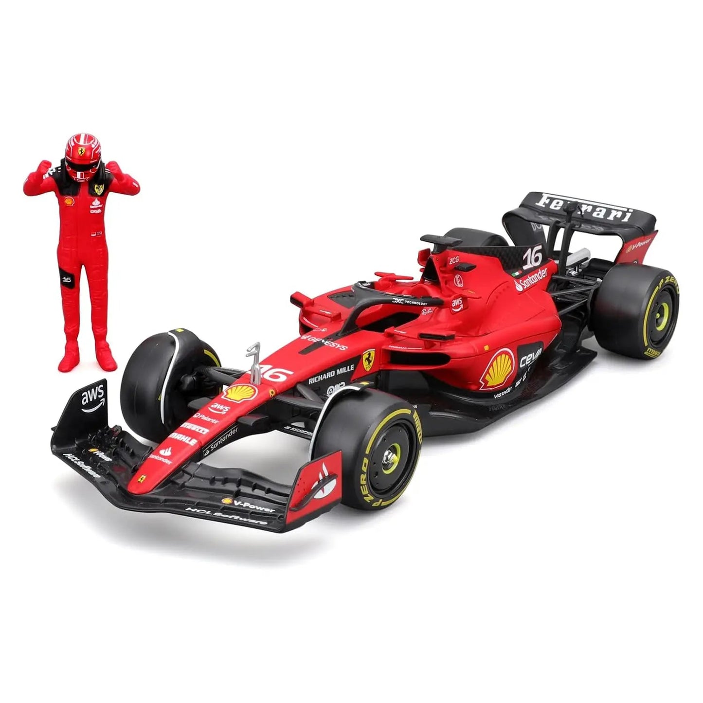 Bburago F1 Ferrari SF23 #16 with Driver- 1:24