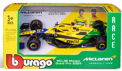 Bburago F1 McLaren MCL38 Monaco GP O.Piastri - 1:43