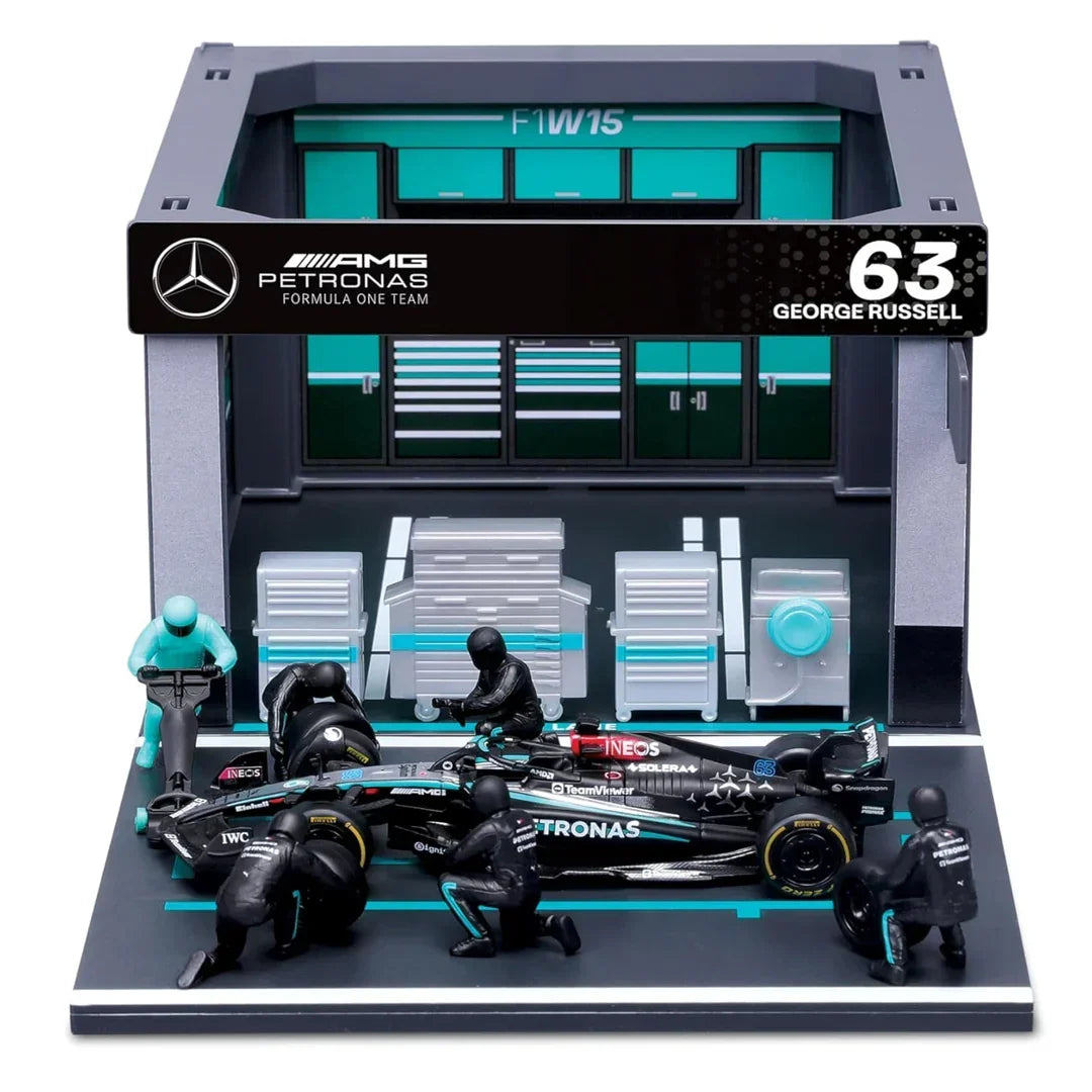 Bburago F1 Mercedes AMG Team W16 Pit Pass 1:43 Diecast Diorama - Wild Willy