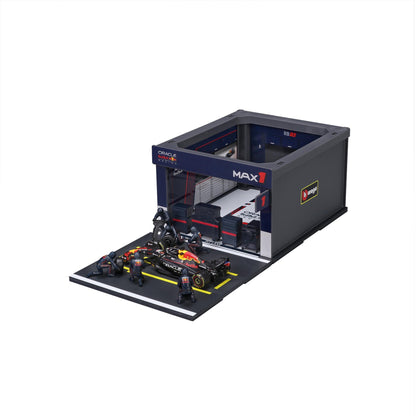 Bburago PIT STOP RED BULL RB21 (2025) #1 VERSTAPPEN - Official Oracle Red Bull Racing Formula 1 Playset Diorama with 1:43 scale RB21 vehicle - Wild Willy