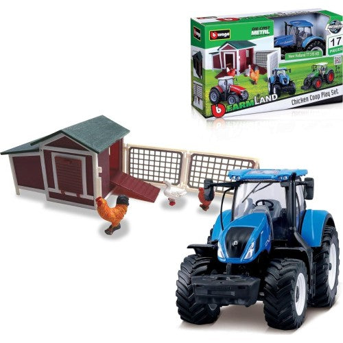 Bburago Farmland Chicken Coop with New Holland Tractor
