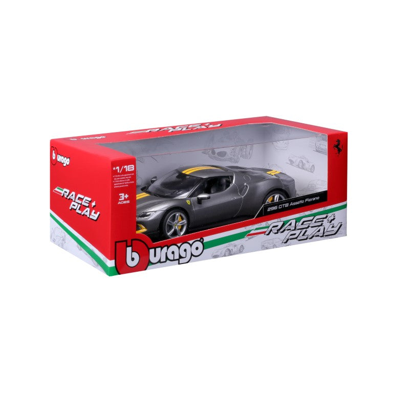 Bburago Ferrari 296 GTB Assetto Fiorano Gray - 1:18