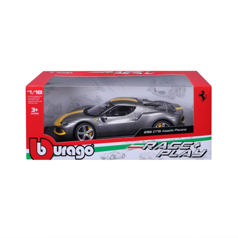Bburago Ferrari 296 GTB Assetto Fiorano Gray - 1:18