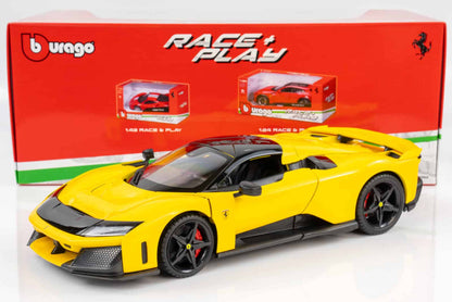 Bburago Ferrari F80 1:18 Diecast Model - Yellow - Wild Willy