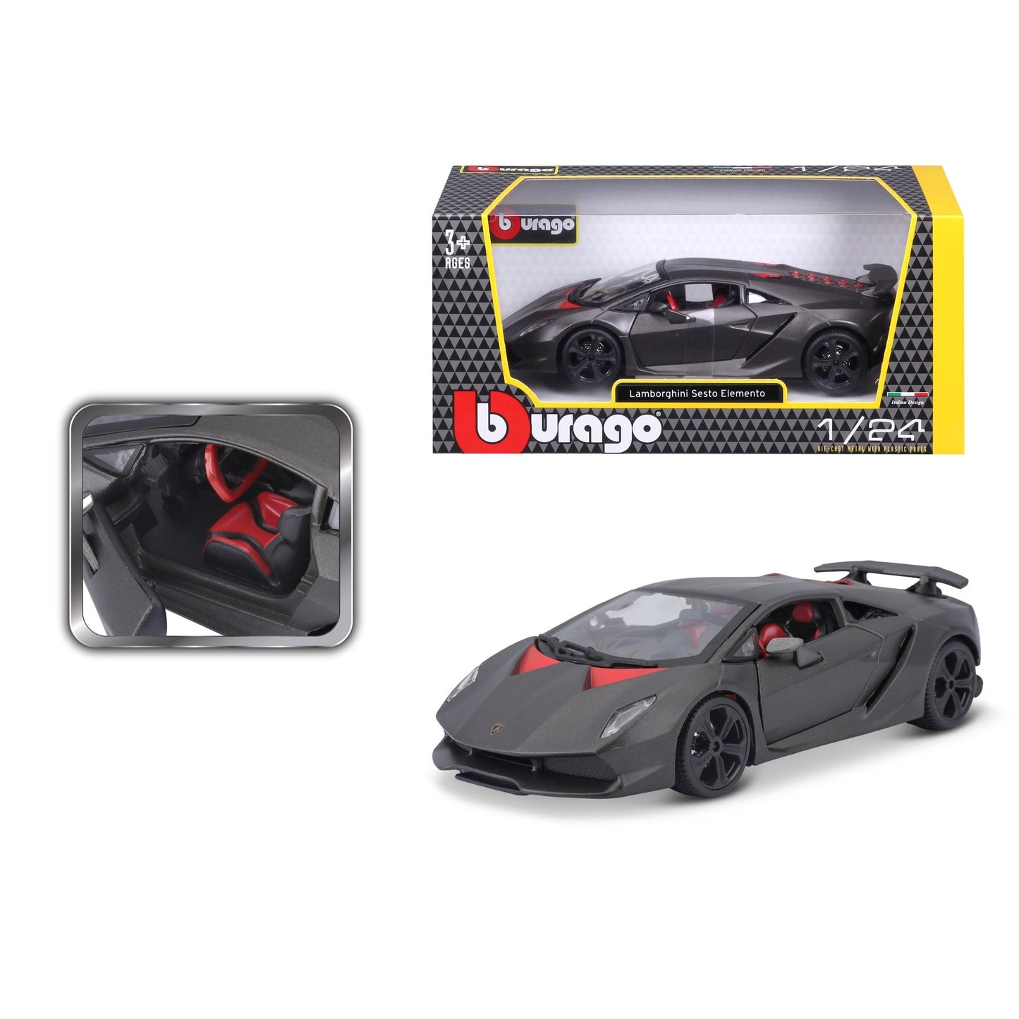 Bburago Lamborghini Sesto Elemento Black - 1:24