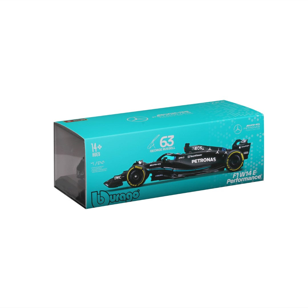 Bburago Mercedes AMG F1 W14 E Performance #63 Hard Case- 1:24