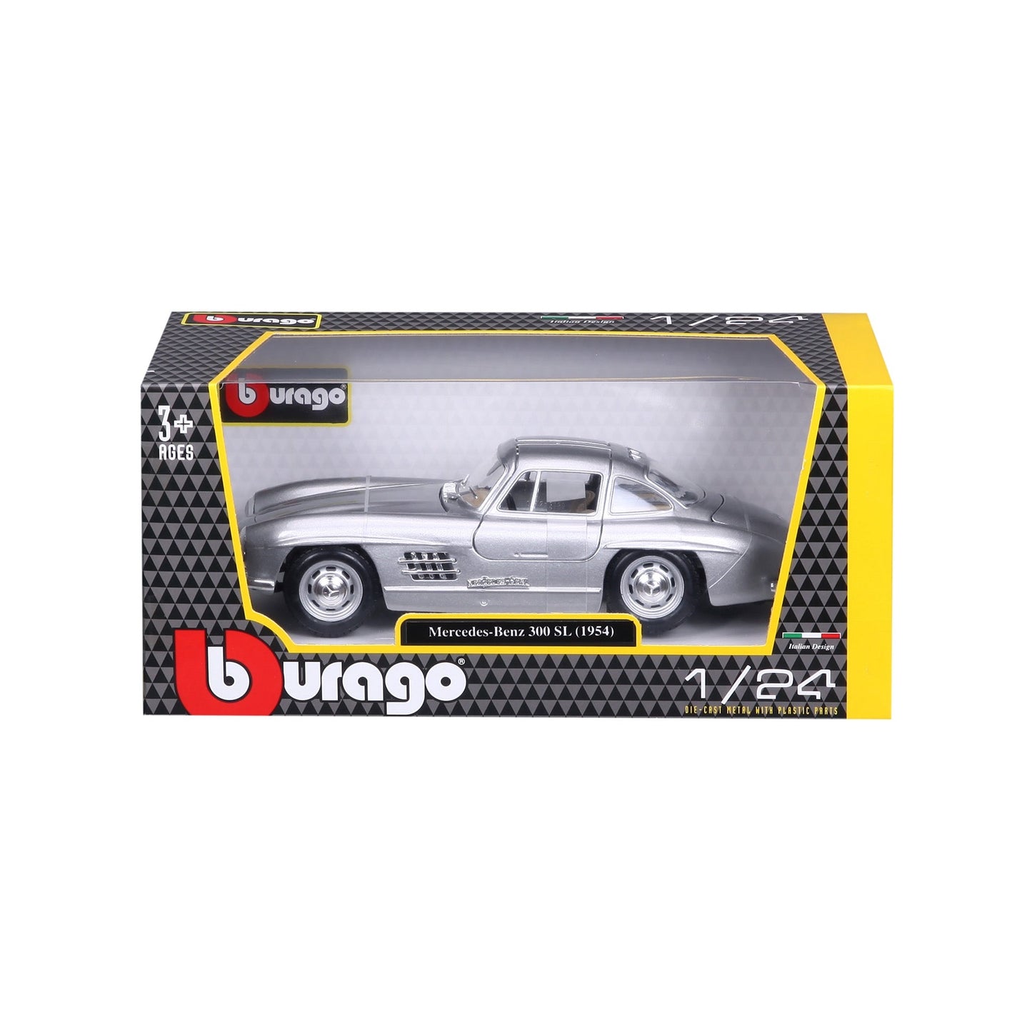 Bburago Mercedes Benz 300SL Silver - 1:18