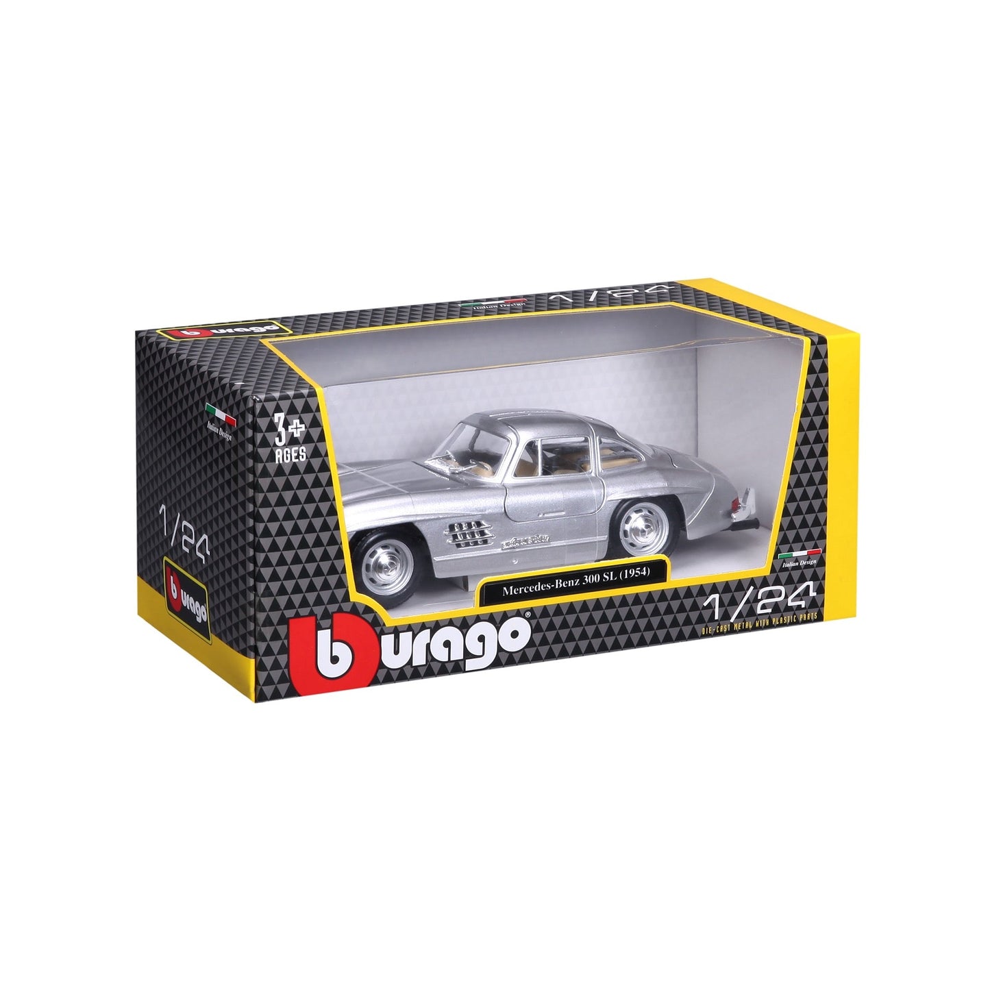 Bburago Mercedes Benz 300SL Silver - 1:18