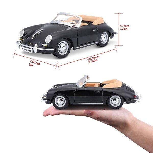 Bburago Porsche 356B Cabriolet - 1:24 Diecast Car Model - Wild Willy