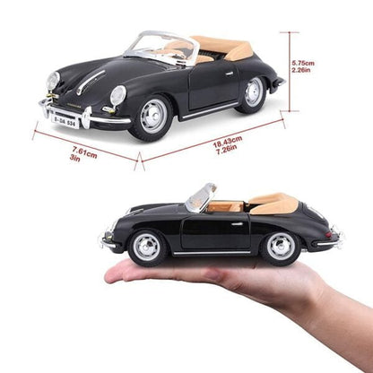 Bburago Porsche 356B Cabriolet - 1:24 Diecast Car Model - Wild Willy