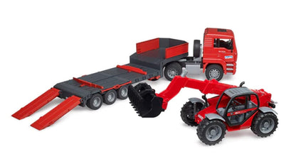 Bruder MAN TGA Low Loader Truck with Manitou
