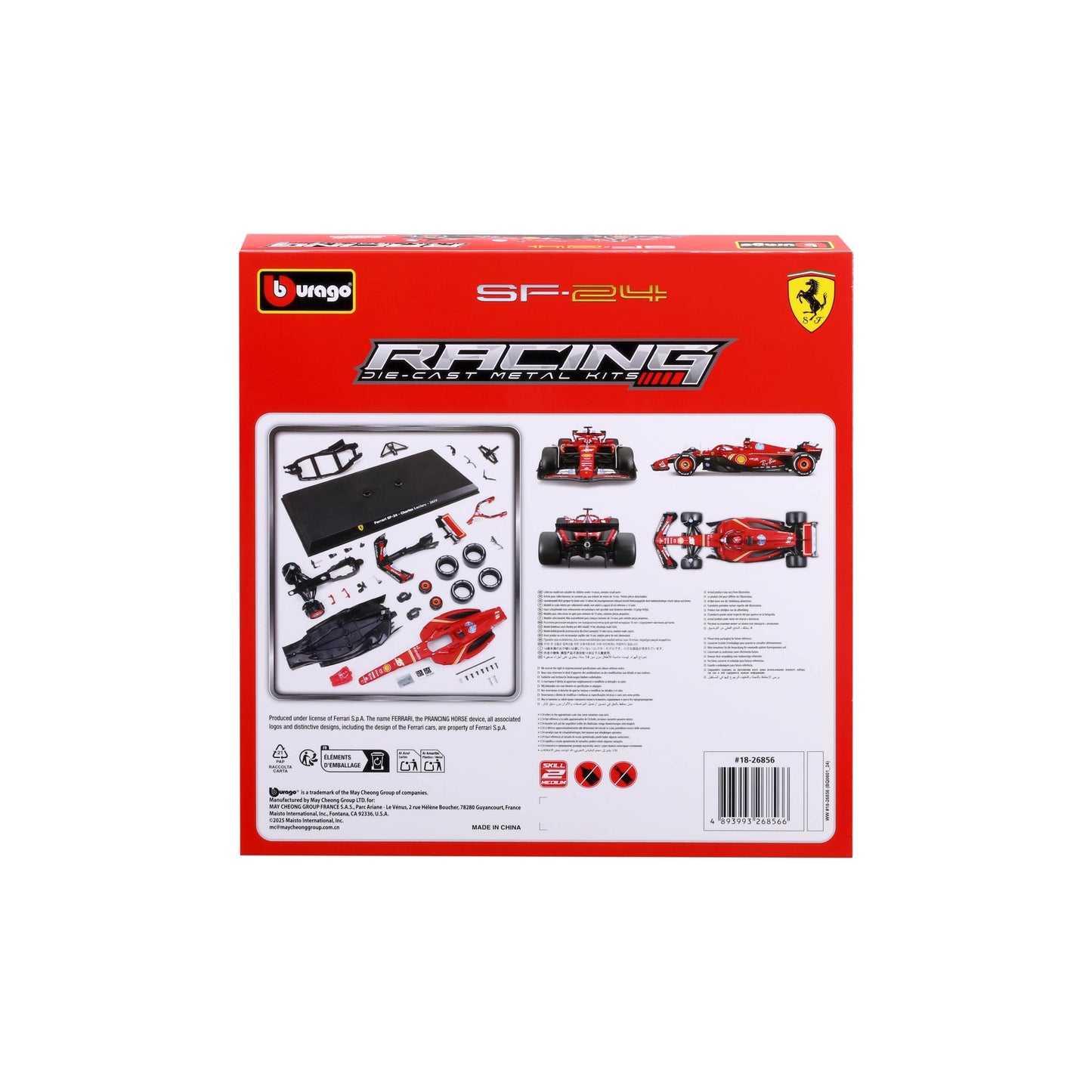 BBurago Assembly Kit Ferrari SF-24 2024 #16 Charles Leclerc F1 2024 – Scale 1:24 - Wild Willy