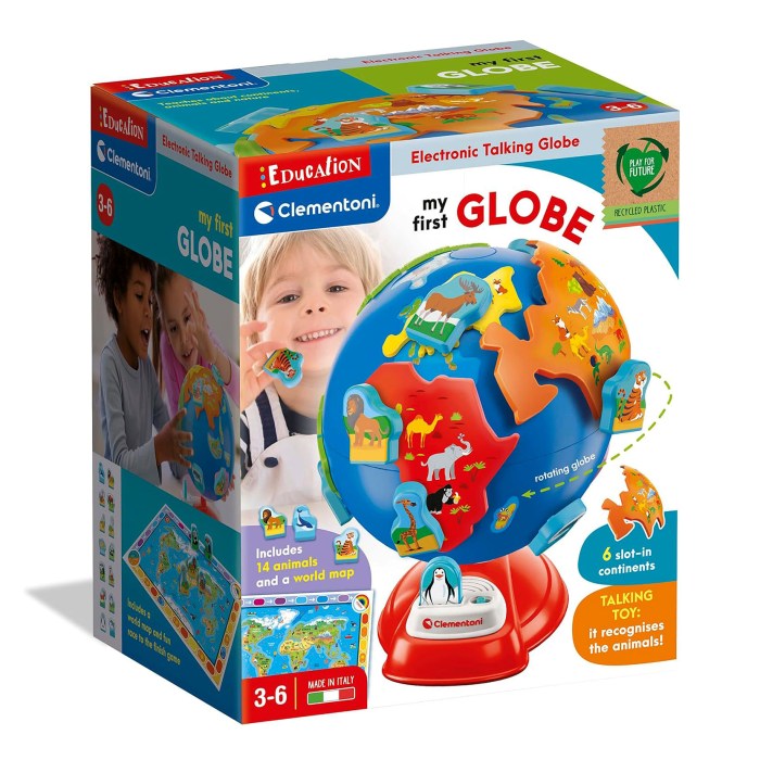 CLEMENTONI MY FIRST GLOBE ELECTRONIC 6 SLOT-IN CONTINENTS