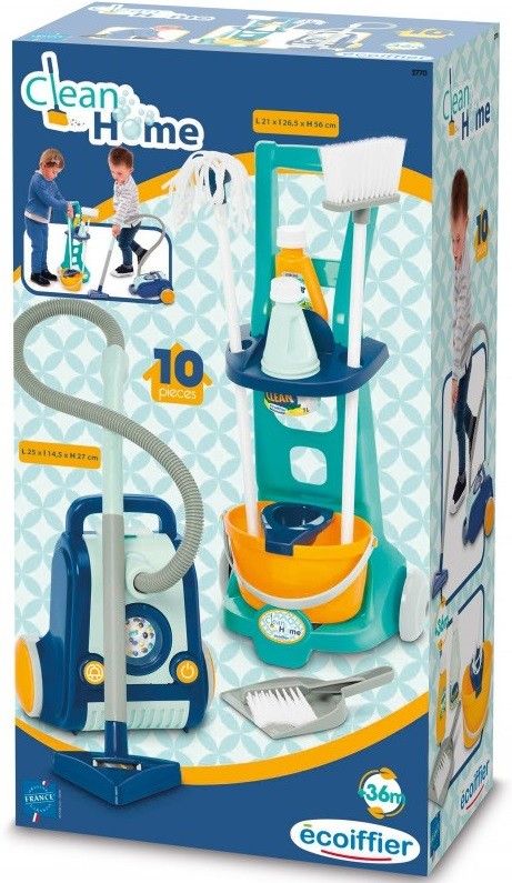 Ecoiffier Clean Home Trolley & Vacuum Cleaner