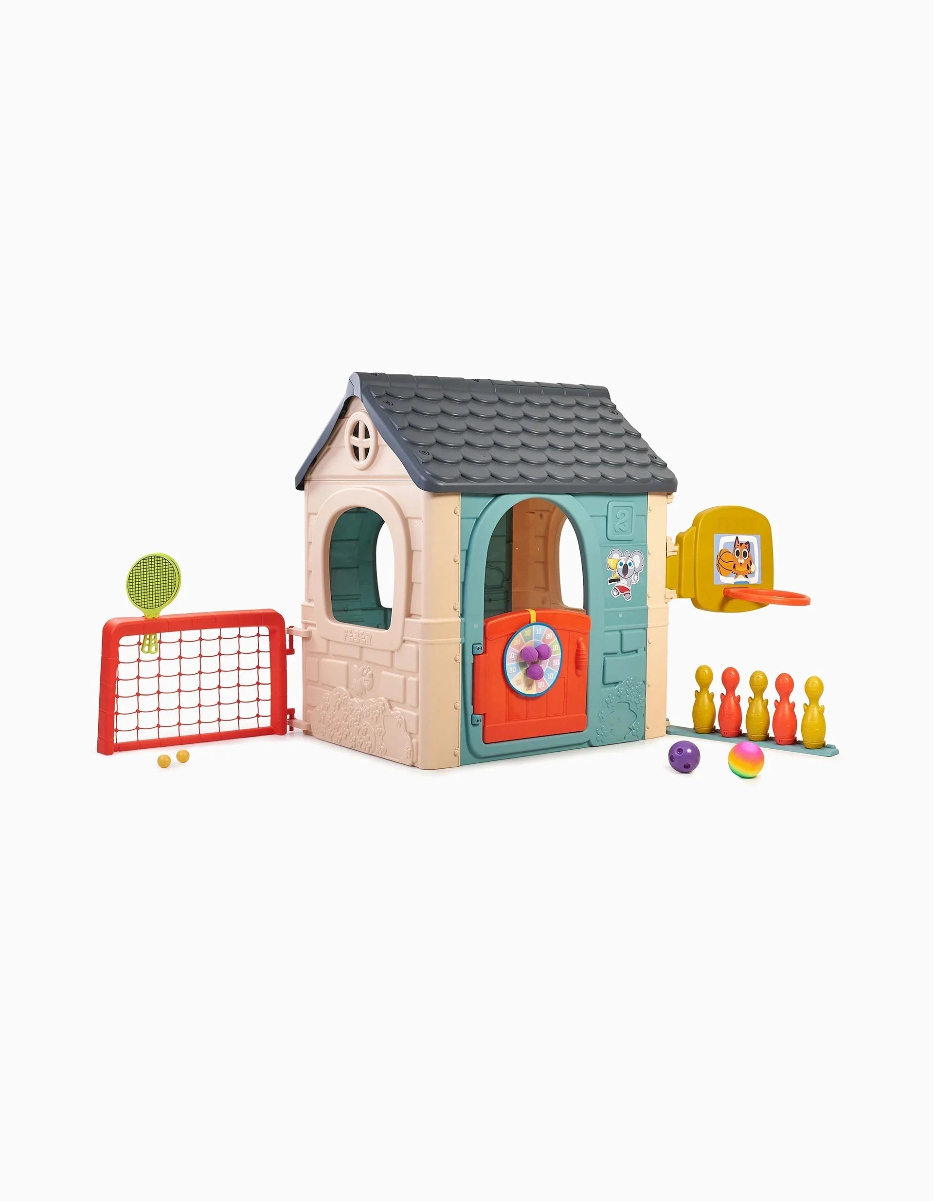 FEBER Casual 6-in-1 Activity House - 233 x 133 x 124 cm - Wild Willy