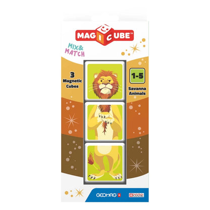 GEOMAG Magicube Mix & Match Savanna Cubes Animals - Wild Willy