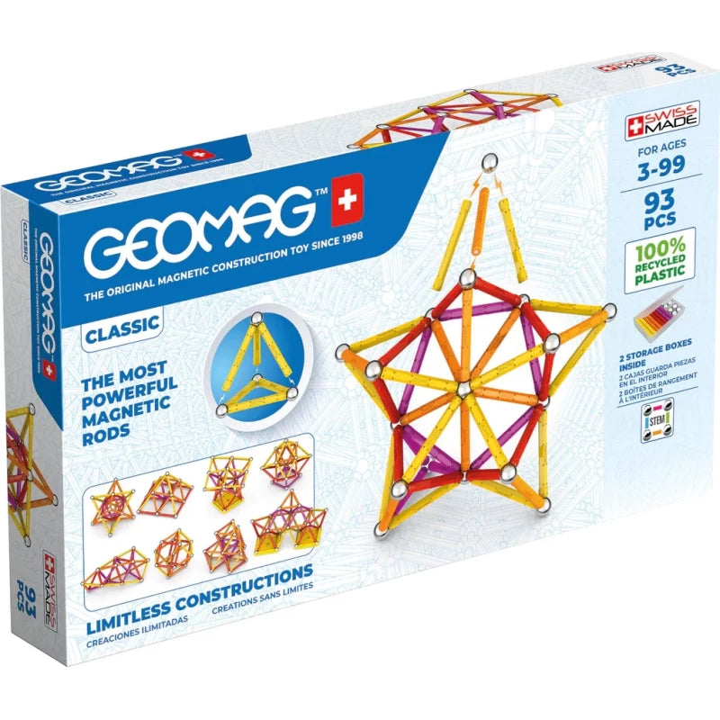 Geomag Classic 93 Pieces Magnetic Building Set with Storage Box - Wild Willy