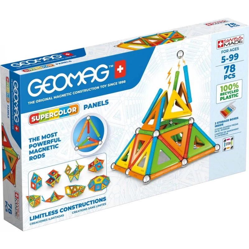 Geomag Classic Panels 100% Recycled 78 Pieces Magnetic Construction Set - Wild Willy