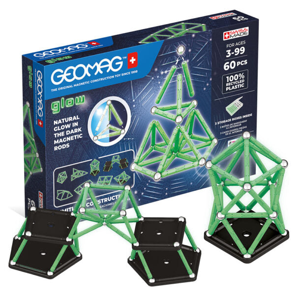 Geomag Glow Recycled 60 Pieces Magnetic Construction Set - Wild Willy