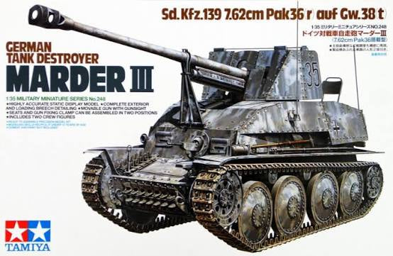 Tamiya 1/35 Military Miniature Series No.248 - GERMAN TANK DESTROYER MARDER III - Wild Willy