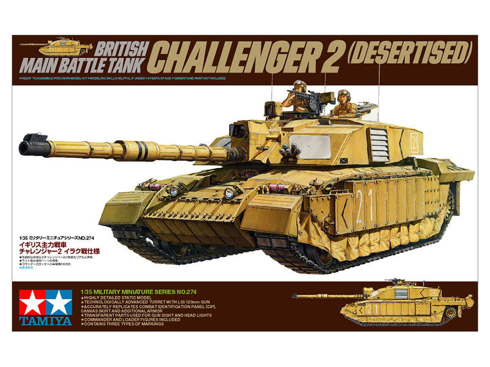 TAMIYA 1/35 Military Miniature Series No.274 - BRITISH MAIN BATTLE TANK CHALLENGER 2 (DESERTISED) - Wild Willy