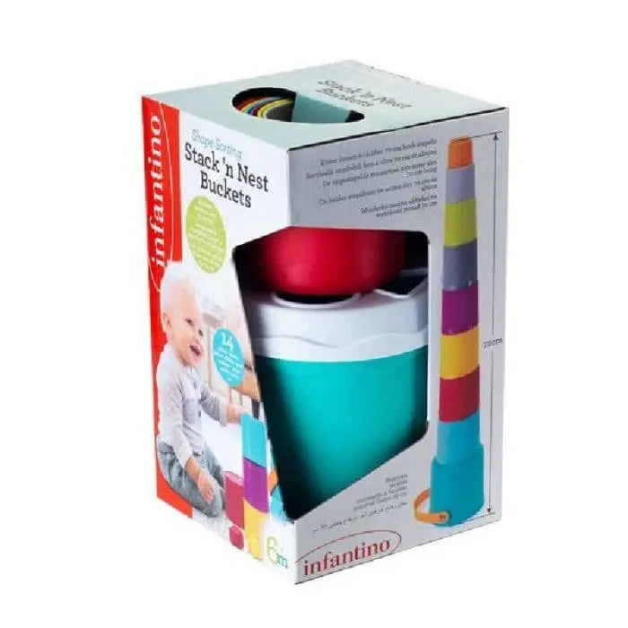 Infantino Shape Sorting Stack N Nest Buckets
