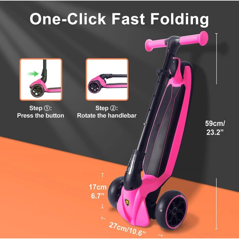 KICK N ROLL 3 Wheels Foldable Ferrari Style Scooter