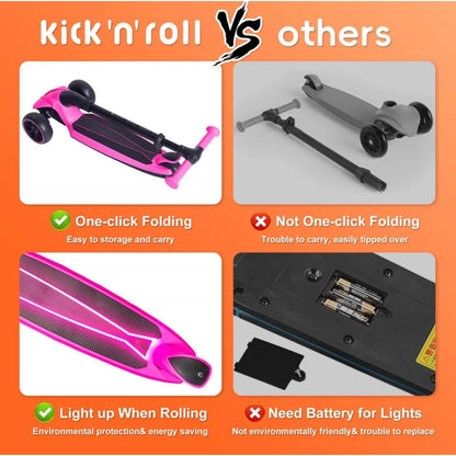 KICK N ROLL 3 Wheels Foldable Ferrari Style Scooter