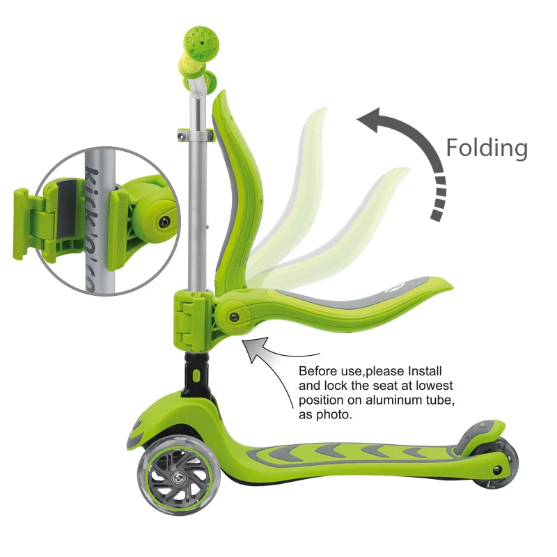 KICK N ROLL 3 Wheels Foldable New Lamborghini Style Glowing Deck