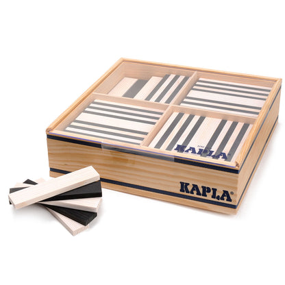 Kapla 100 Piece Wooden Plank Black And White