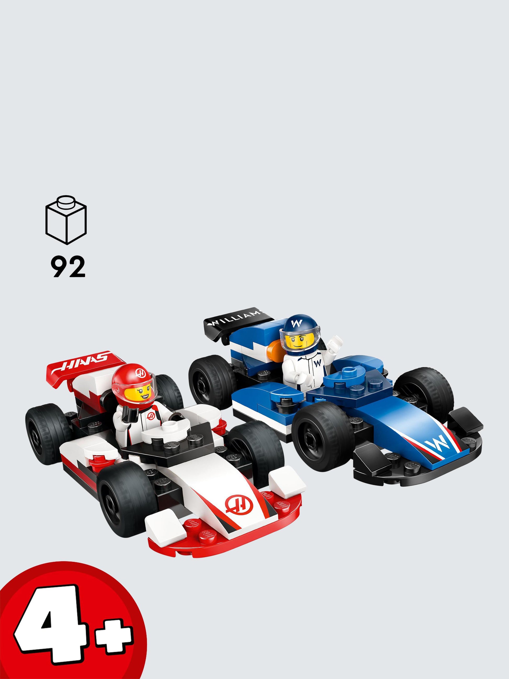 LEGO CITY F1 Williams Racing & Haas F1 Race Car - Wild Willy