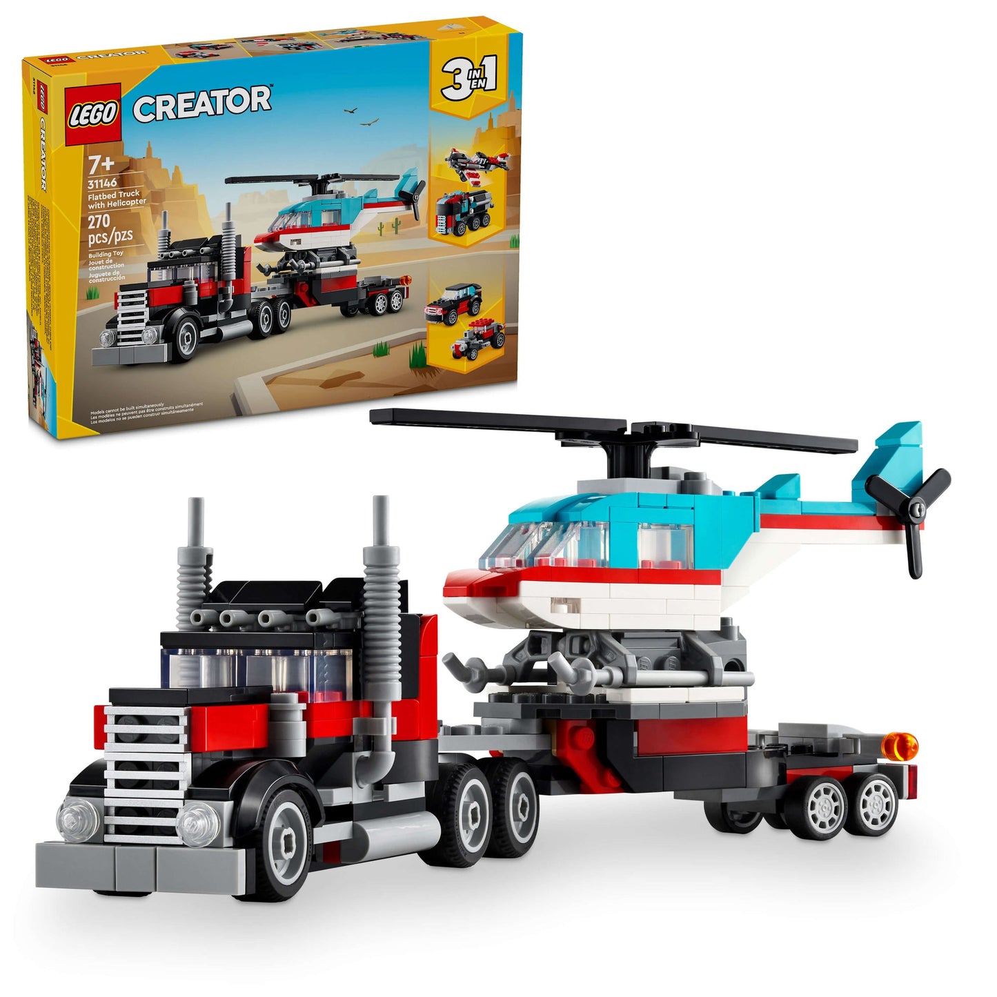 LEGO Creator 3-in-1 Flatbed Truck and Helicopter  31146