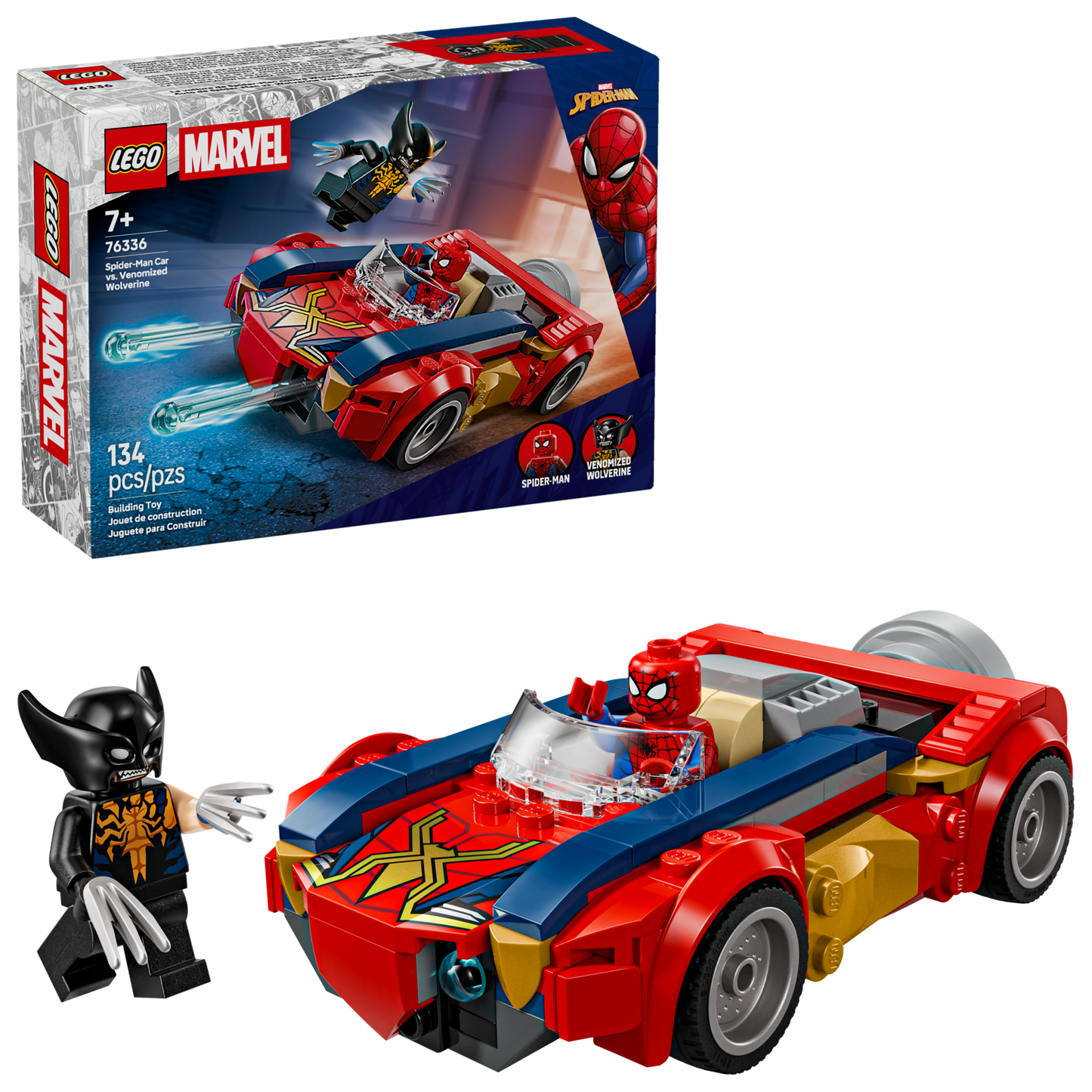 LEGO Marvel Spiderman Car vs Venomized Wolverine 76336