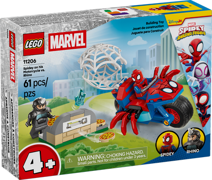 LEGO Marvel Spidey On His Motorcycle VS Rhino 11206