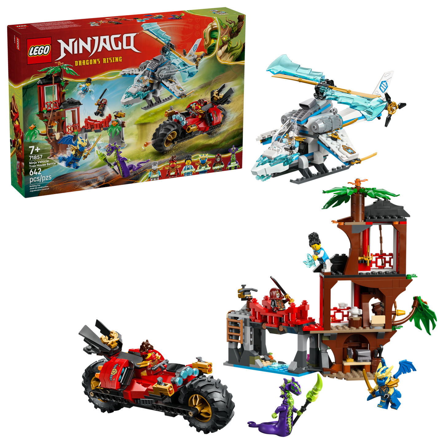 LEGO Ninjago Dragon Rising Ninja Vehicle Tree House Battle 71857