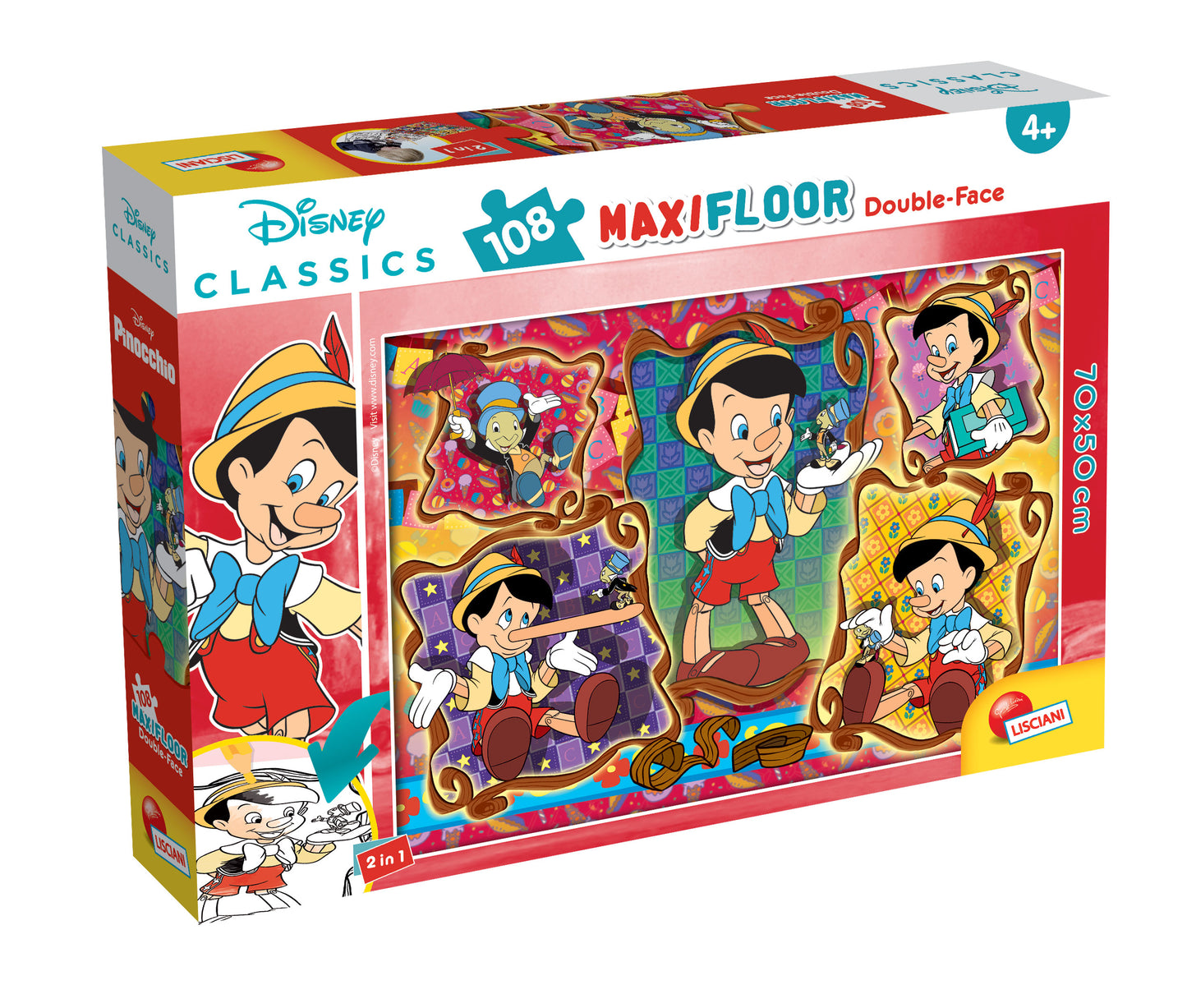Lisciani Disney Pinocchio Maxi Floor Puzzle 108 Pieces