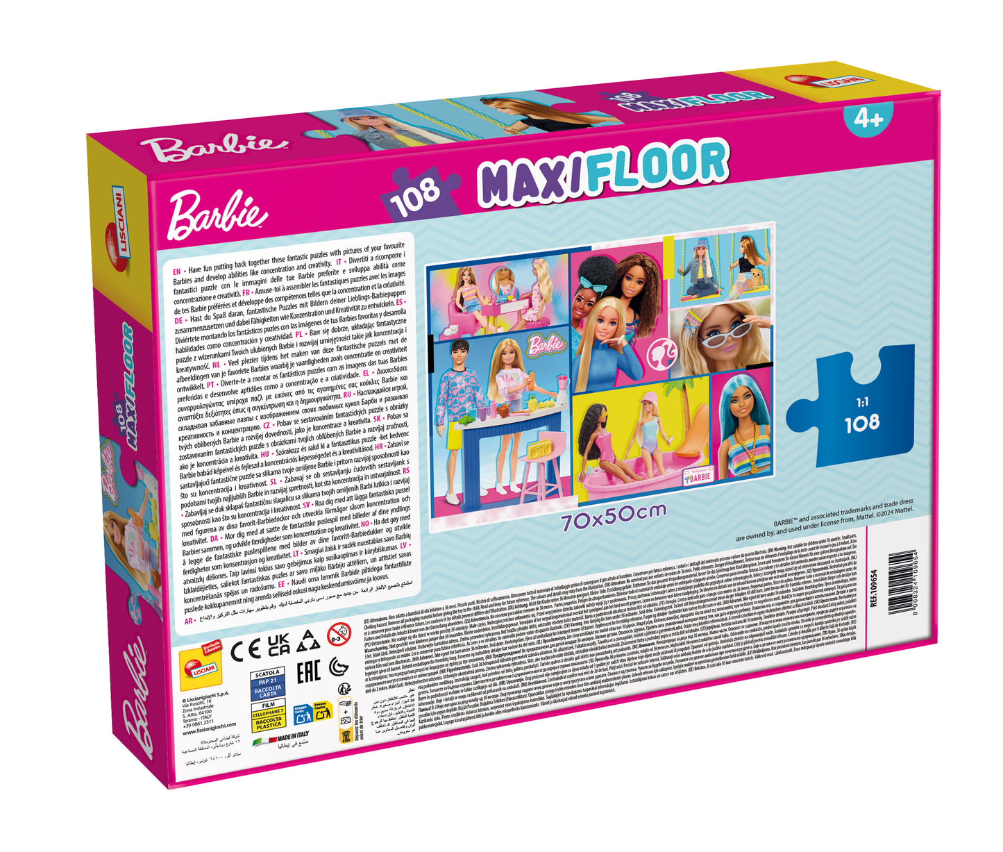 Lisciani Maxi Floor Barbie 108 Piece Puzzle
