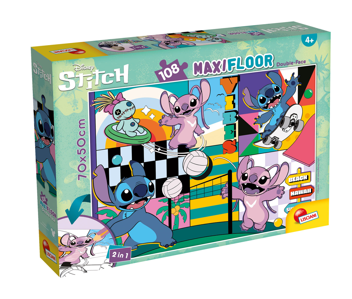 Lisciani Maxi Floor Disney Lilo & Stitch 108 Piece Puzzle
